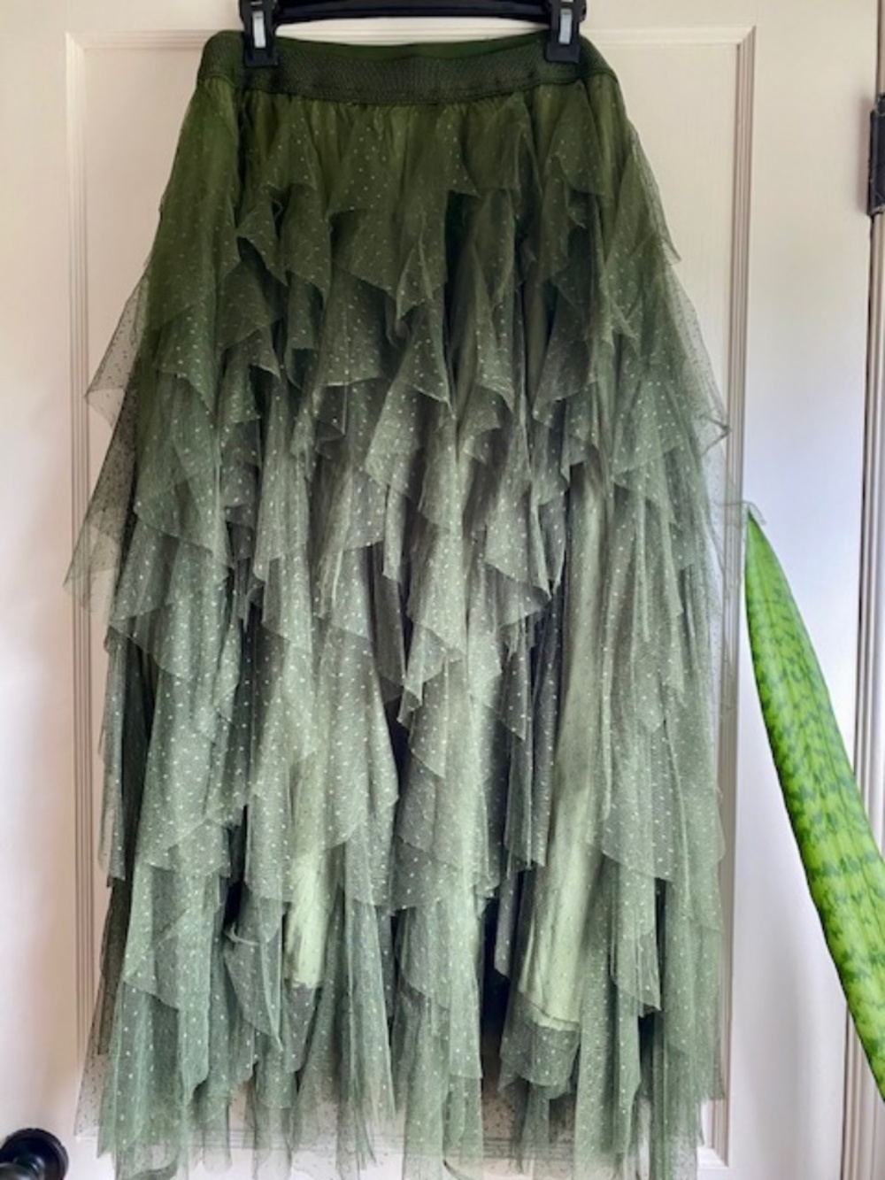 NWT - Anthro Chéri Ruffled Tulle Midi Skirt by Anthropologie in GREEN - Size 3X - Picture 3 of 6